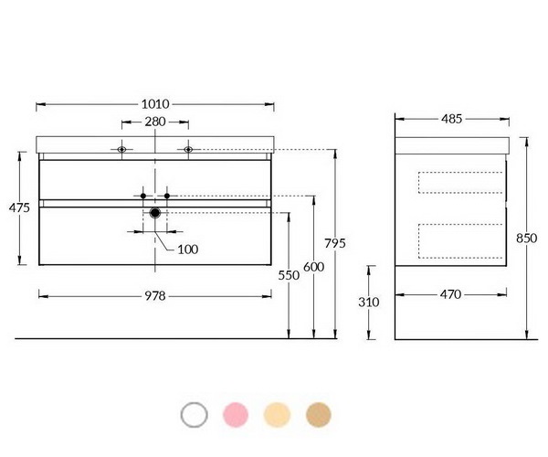 тумба с раковиной KERAMA MARAZZI CUBO 100